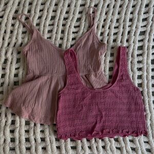 Set of Two Pink and Mauve Tank Tops